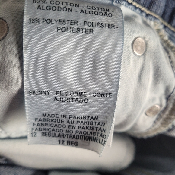 Classic Signature Levi Strauss Skinny Distressed Shredded Jeans Stonewashed - Picture 10 of 10